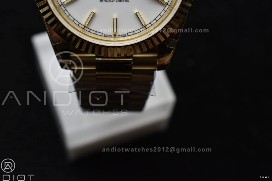 Dial DayDate Bracelet YG Markers On Tungsten White Steel A2836 40 GMF V2 President Stick 904L Weighted 0223